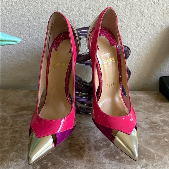 Christian Louboutin Pink and Silver Heels - Picture 11 of 11